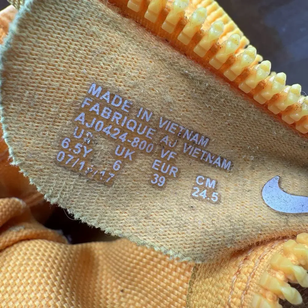 Nike OBJ Air Force One Mid Laser Orange High Top Sneaker Y6.5 -AJO424-800